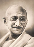 Mahatma Gandhi, spiritual leader of India.